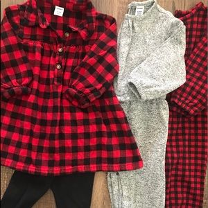 Old Navy baby girl bundle grey, black and red